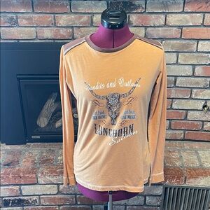 Panhandle Longhorn Brown Graphic Long Sleeve L